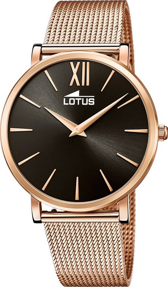 Lotus Quarzuhr Lotus Damen Armbanduhr Smart Casual, Damenuhr rund, mittel (ca. 38mm) Edelstahlarmband rosegold von Lotus