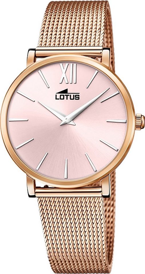 Lotus Quarzuhr Lotus Damen Armbanduhr Smart Casual, Damenuhr rund, mittel (ca. 33mm) Edelstahlarmband rosegold von Lotus