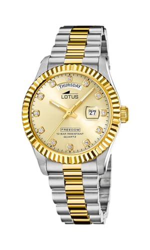 LOTUS Herren Armbanduhr aus Edelstahl in der Farbe Silber-Gold 41,5mm, Wasserdichtigkeit: 10Bar, 18855/4 von LOTUS