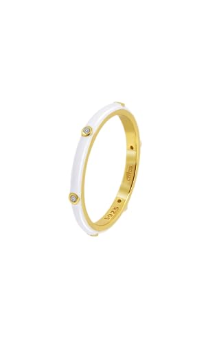 Lotus Ring Silver Ring Frau Emaille Weiß LP3575-3/112 Marke, Einheitsgröße, Nicht-Edelmetall, Kein Edelstein von Lotus