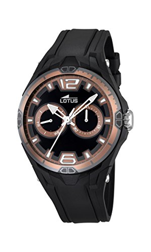 Lotus Herren Analog Quarz Uhr mit Gummi Armband 18184/4 von Lotus