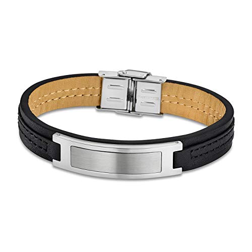 Lotus Style Armband Herren LS1808-2/2 Leder Silber schwarz Schmuck D1JLS1808-2-2 von Lotus