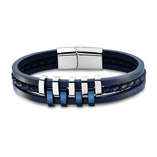 LOTUS STYLE Edelstahl Armband LS1838-2/2 Herren Schmuck Silber blau D2JLS1838-2-2 EIN schönes Geschenk zu Weihnachten, Geburtstag, Valentinstag für den Mann von LOTUS STYLE
