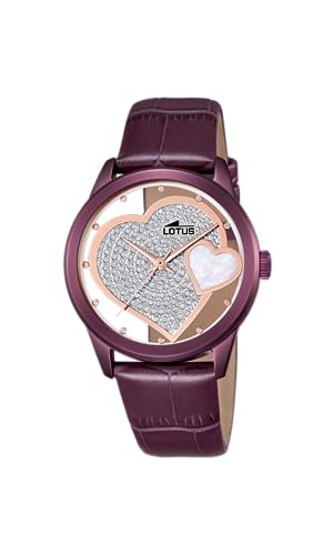 Lotus Uhr Für Damen 18305/E Outlet Silber Edelstahl Case LilaLeder Band von LOTUS