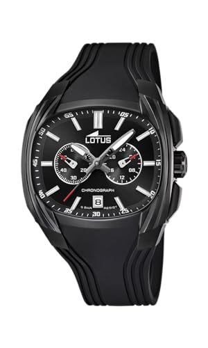 Lotus Uhr Für Herren 15757/E Outlet Schwarz Edelstahl Case SchwarzSilikon Band von Lotus