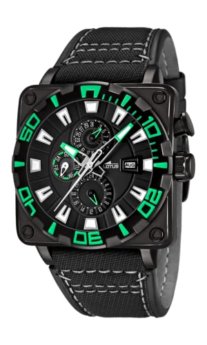 Lotus Uhr Für Herren 15792/3 Outlet Schwarz Edelstahl Case SchwarzLeder Band von Lotus