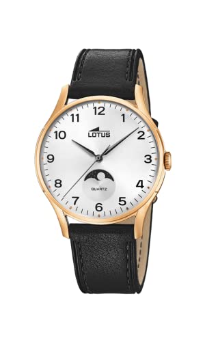 Lotus Uhr Für Herren 18428/A Outlet Gold Edelstahl Case SchwarzLeder Band von Lotus