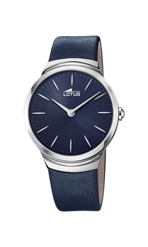 Lotus Uhr Für Herren 18498/3 Outlet Silber Edelstahl Case BlauLeder Band von Lotus