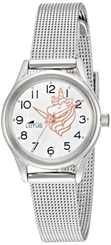 Lotus Kinder Armbanduhr in der Farbe Silber mit Armband aus Edelstahl, Wasserdichtigkeit: 3bar, Gehäusedurchmesser: 23 mm, 18571/E von Lotus