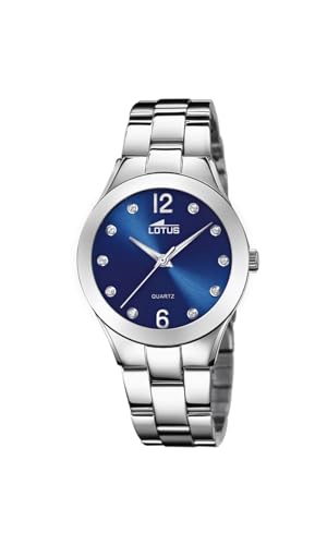 Lotus Damen Armbanduhr aus Edelstahl in der Farbe Silber-Blau 32,5mm, Wasserdichtigkeit: 5 Bar, 18884/5 von Lotus
