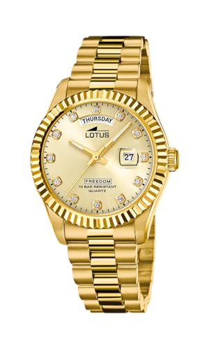 Lotus Herren Armbanduhr aus Edelstahl in der Farbe Gold 41,5mm, Wasserdichtigkeit: 10Bar, 18857/5 von Lotus