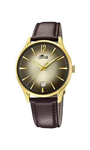 Lotus Watches Herren Datum klassisch Quarz Uhr mit Leder Armband 18403/2 von Lotus