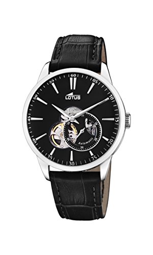 Lotus Uhr Für Herren 18536/4 Automatico Silber Edelstahl Case SchwarzLeder Band von Relojes Lotus