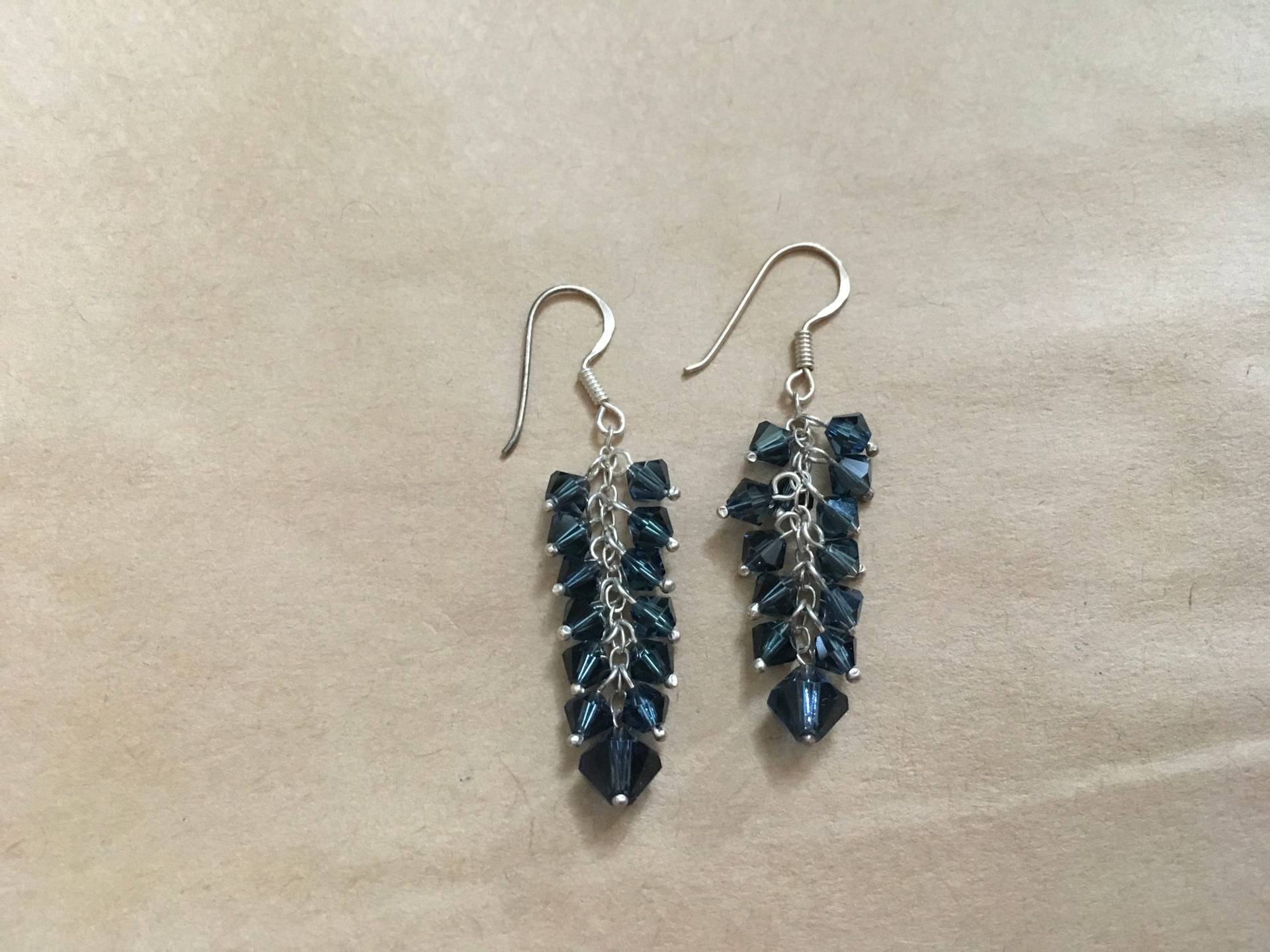 sterling Silber Und Kleine Blaue Glasperlen sterling Silber Und Kleine Blaue Glasperlen von Lotus925