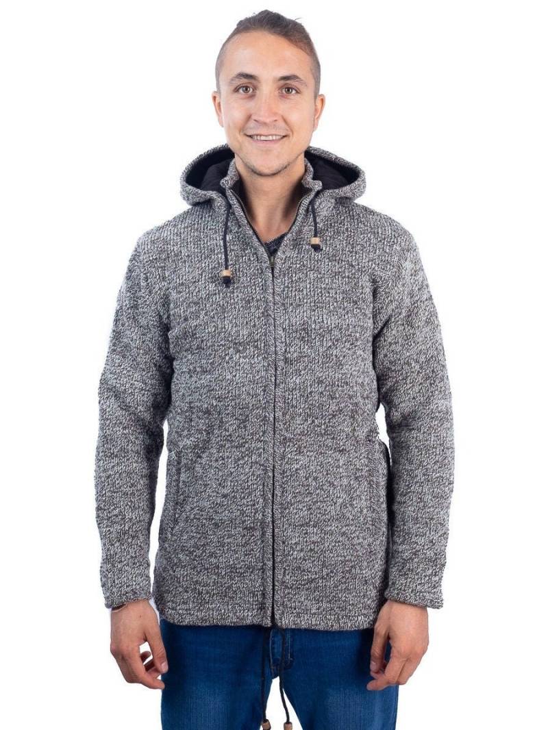 Handgemachter Wollpullover Mit Fleecefutter Und Kapuze Made in Nepal von LotusCraftAndFashion