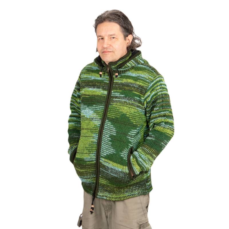 Handgemachter Wollpullover Mit Fleecefutter Und Kapuze Aus Nepal von LotusCraftAndFashion