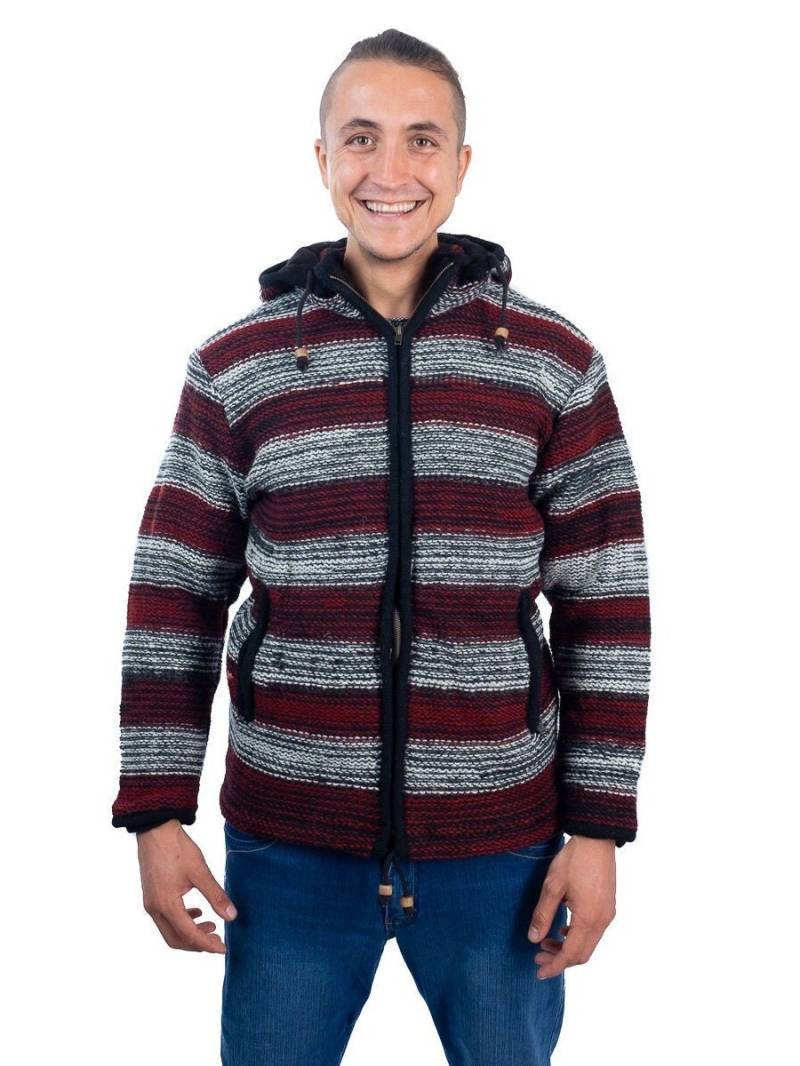 Handgemachter Wollpullover Mit Fleecefutter Und Kapuze Aus Nepal von LotusCraftAndFashion