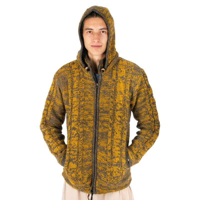 Handgemachter Wollpullover Mit Fleecefutter Und Kapuze Made in Nepal von LotusCraftAndFashion