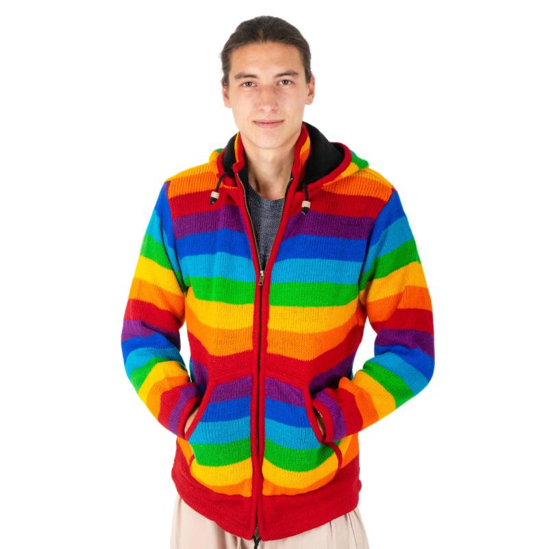 Handgemachter Wollpullover Mit Fleecefutter Und Kapuze Made in Nepal von LotusCraftAndFashion