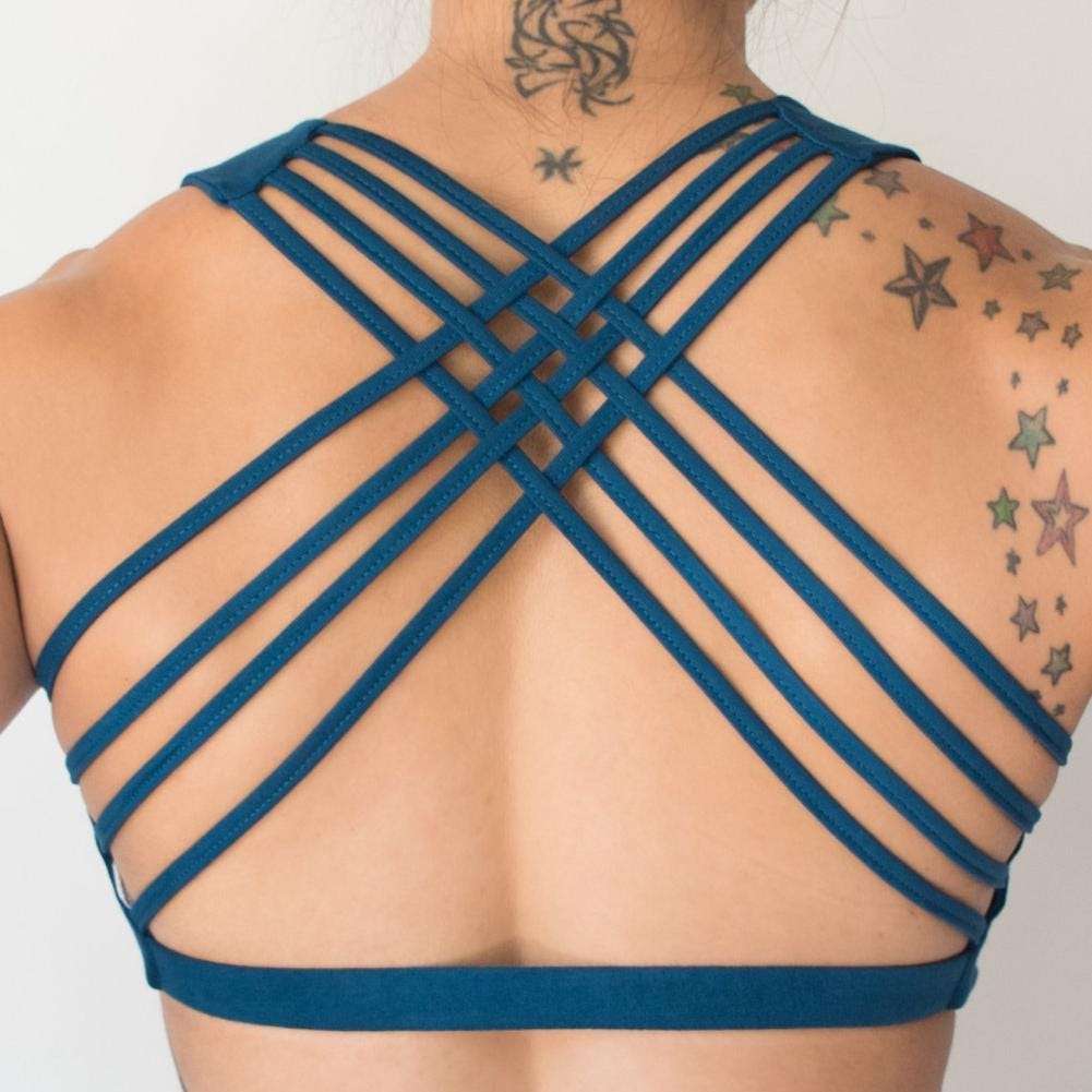 Cobalt Baru Sport Bh Blaues Baumwoll Top Mit Criss-Cross Rücken Von Lotus Tribe Cobalt Baru Sport Bh Blaues Baumwoll Top Mit Criss-Cross Rücken Von Lotus Tribe von LotusTribeClothing