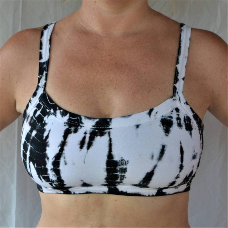 Tao Tie Dye Trinitiy Bralette Schwarz-Weißes Baumwoll-Bh-Oberteil Mit Leichtem Halt Tao Tie Dye Trinitiy Bralette Schwarz-Weißes Baumwoll-Bh-Oberteil Mit Leichtem Halt von LotusTribeClothing