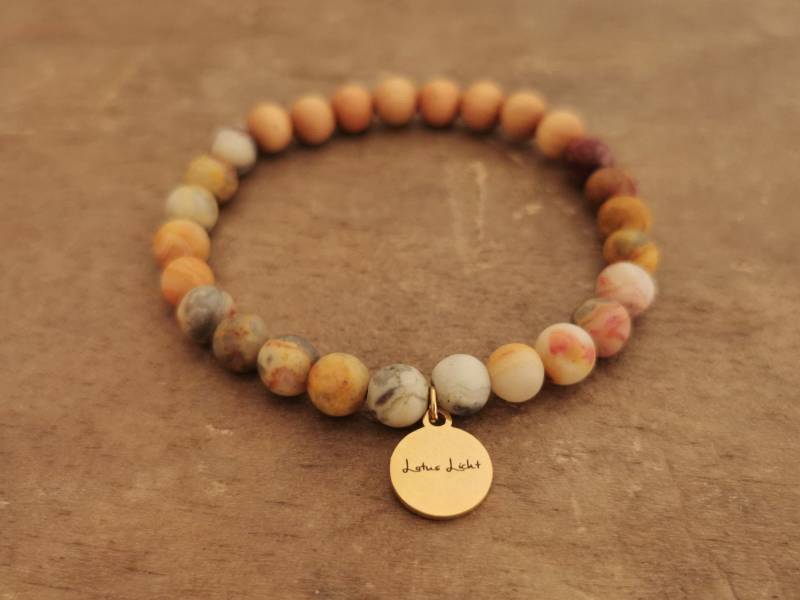 Edelstein Armband Damen Lace Achat Yoga Schmuck Edelsteinschmuck Geschenk Setheilstein Sandelholz Freundschaftsarmband Affirmationskarten von Lotuslicht