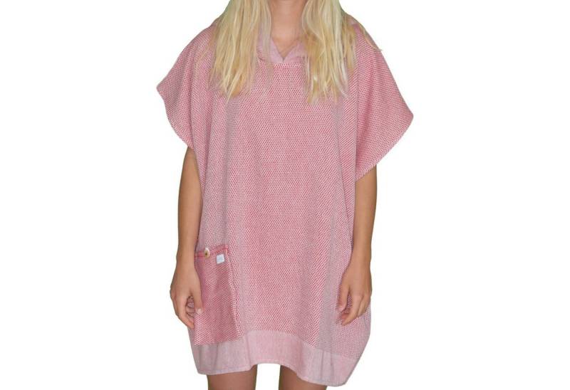 Lou-i Badeponcho Surfponcho Made in Germany Badeponcho, Kapuze, Tasche mit Knopf, mit Kapuze und Tasche von Lou-i