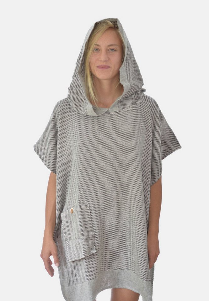Lou-i Badeponcho Surfponcho Made in Germany Badeponcho, Kapuze, Tasche mit Knopf, mit Kapuze und Tasche von Lou-i
