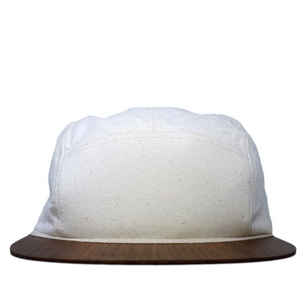 Lou-i Canvas Cap weiß mit edlem Holzschirm - Made in Germany - Sehr bequem von Lou-i