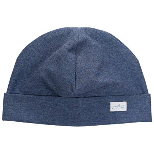 Lou-i Damen Baumwollmütze blau Beanie Hat Made in Germany Wintermütze (57-58, dunkelblau meliert) von Lou-i