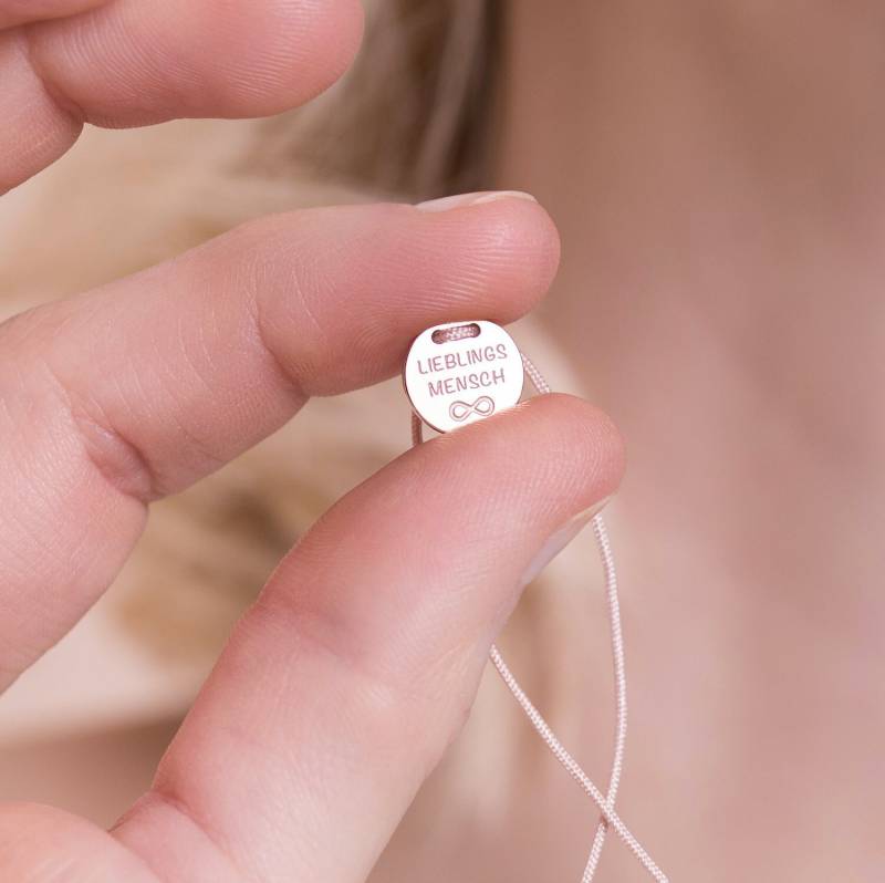 Armband Lieblingsmensch 925 Sterling Silber Vergoldet Rosé von LouMarieSchmuck