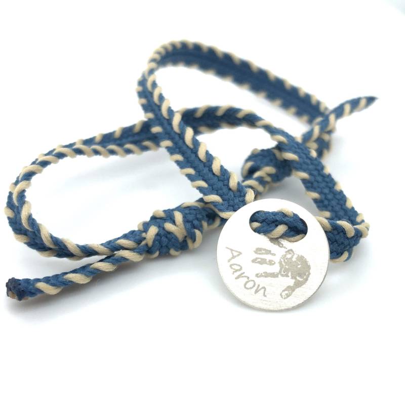 Armband Männerarmband 925 Silber Unisex Gravur Fußabdruck von LouMarieSchmuck