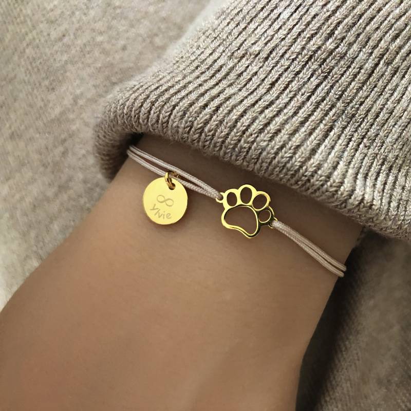 Armband Pfote Gravur 925 Silber Gold Rosegold von LouMarieSchmuck