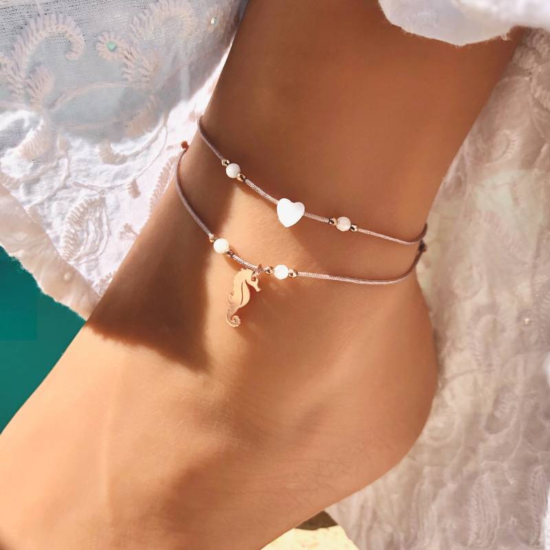 Fußband Seepferd 925 Silber von LouMarieSchmuck