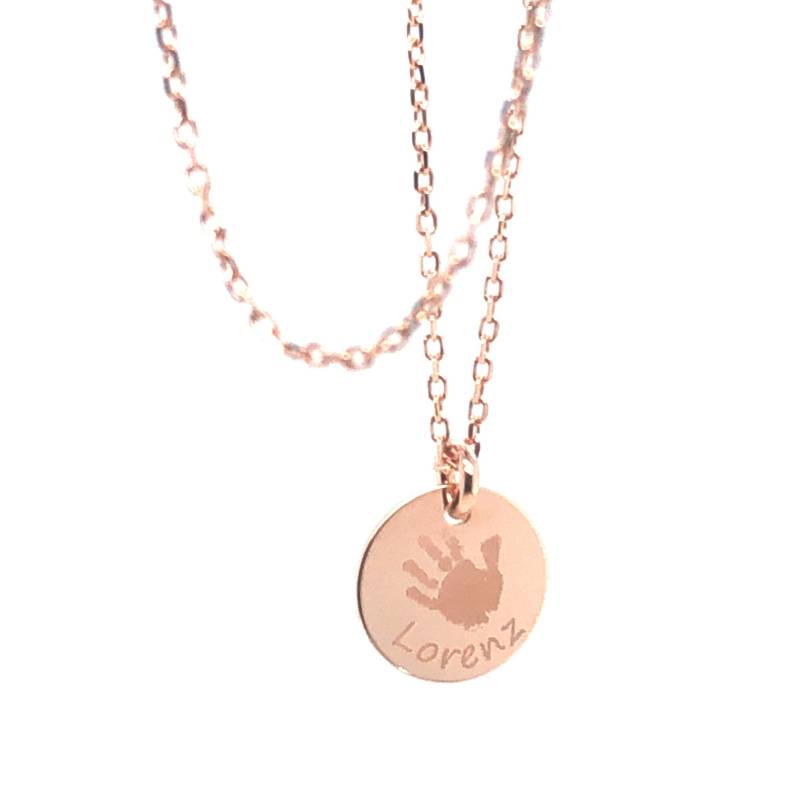 Halskette Wunschgravur 10 Mm 925 Sterling Silver Rosegold Gold Gravur Halskette Wunschgravur 10 Mm 925 Sterling Silver Rosegold Gold Gravur von LouMarieSchmuck