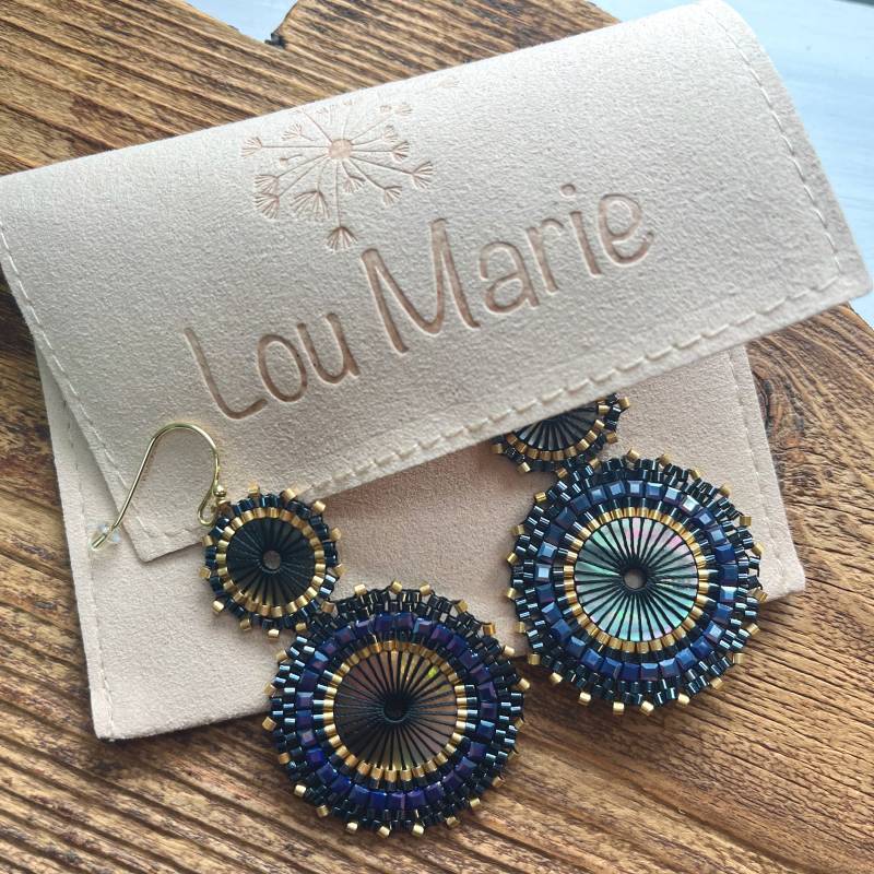 Miyuki Ohrringe Blau - Gold Boho von LouMarieSchmuck