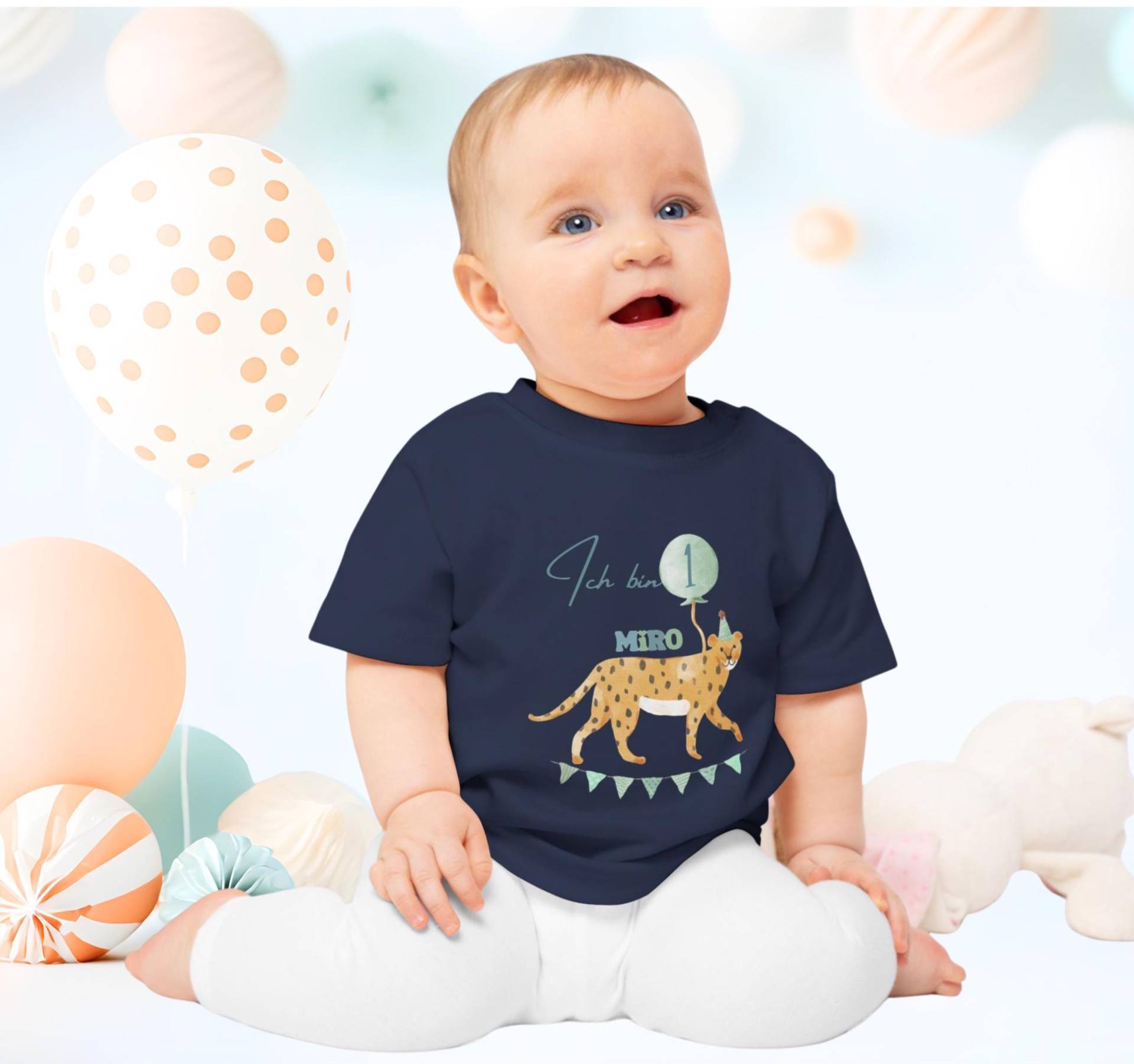 Baby Erster Geburtstag T-Shirt Personalisiert, Geschenke, Leopard, Outfit, Kindergeburtstag Wild One Leo von LouViDesigns