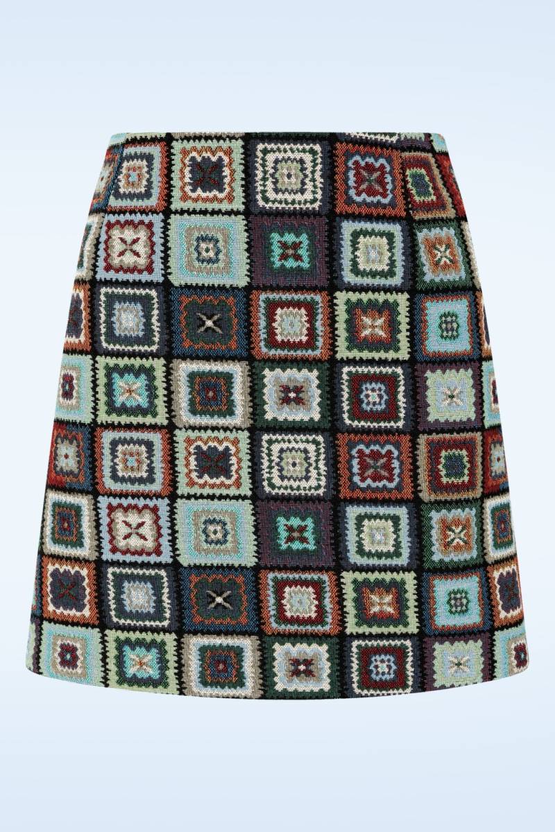 Aubin 70s Patch Jacquard-Minirock in mehrfarbig von Louche