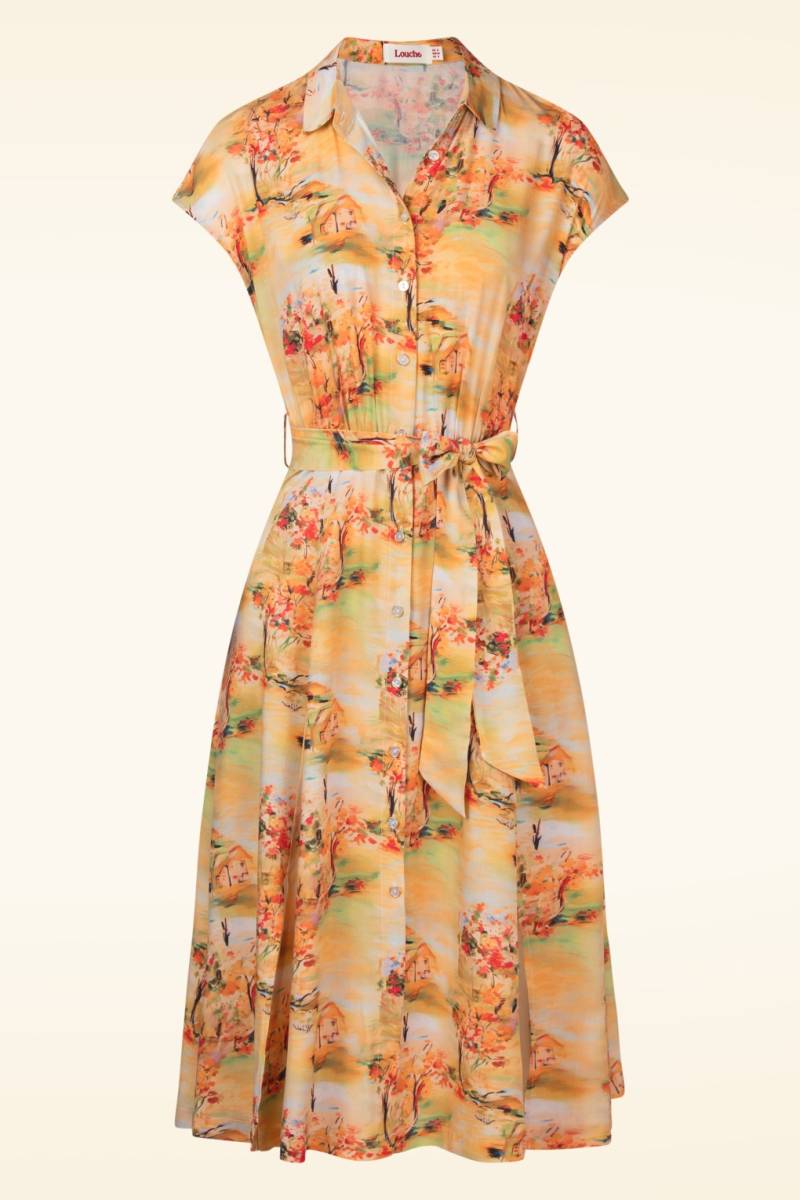 Fleur Orient Landscape Kleid in Gelb von Louche