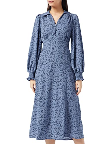 Louche Damen Jussi-Frühlings-Blumen Kleid, blau, 34 von Louche