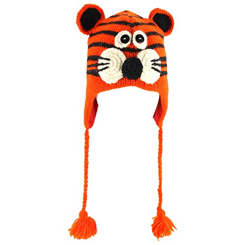 Wollmütze mit Ohrenklappen und Fleecefutter und geflochtenen Quasten Gr. Einheitsgröße, tiger Wollmütze mit Ohrenklappen und Fleecefutter und geflochtenen Quasten Gr. Einheitsgröße, tiger von Loud Hats