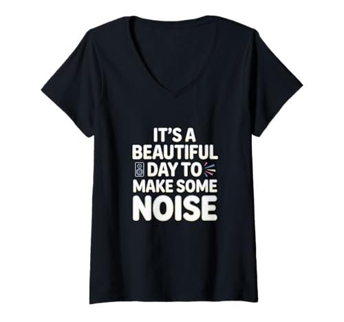 Damen Wunderschöner Tag, um eine Noise-Musikband zum Vergnügen zu Machen T-Shirt mit V-Ausschnitt Damen Wunderschöner Tag, um eine Noise-Musikband zum Vergnügen zu Machen T-Shirt mit V-Ausschnitt von Loud Performers Rock Musicians Fans