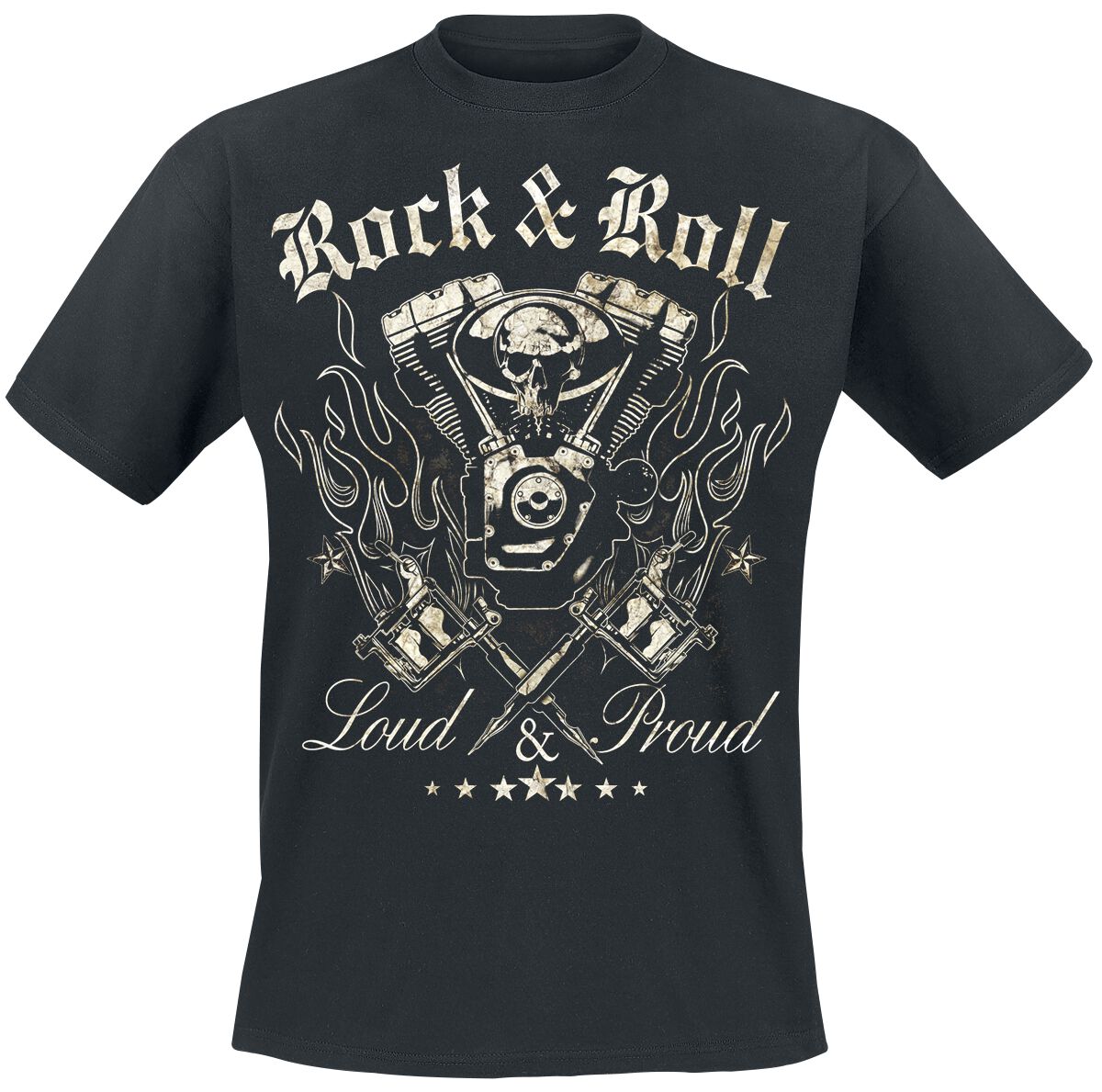 Loud and Proud - Rockabilly T-Shirt - M bis XXL - für Männer - Größe L - schwarz von Loud and Proud