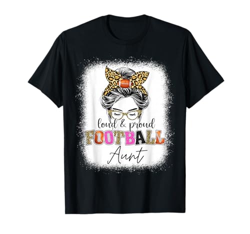 Loud and Proud Football Tante Messy Bun Leopard Girls T-Shirt Loud and Proud Football Tante Messy Bun Leopard Girls T-Shirt von Loud and proud football Aunt