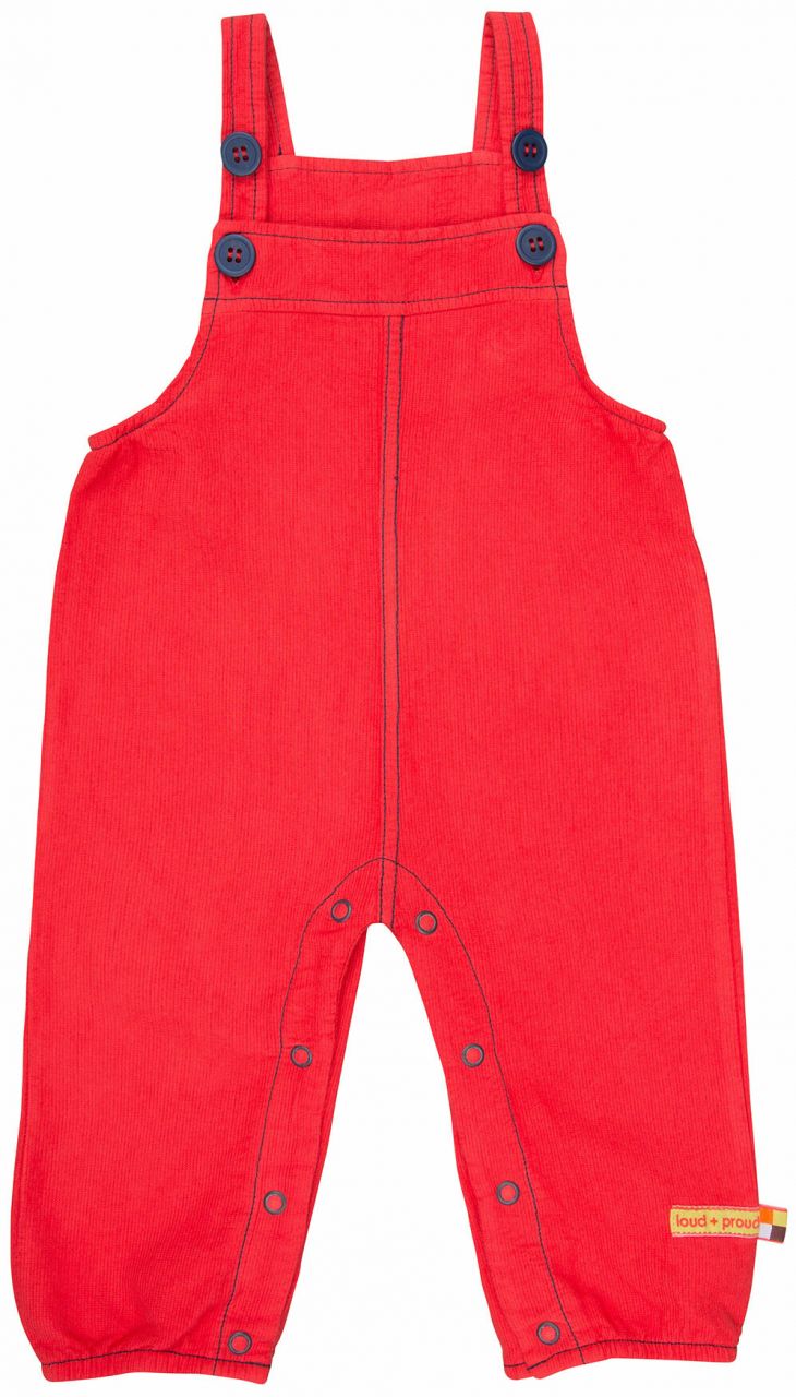 Loud und Proud Latzhose Rippenstruktur Tomato von Loud und Proud