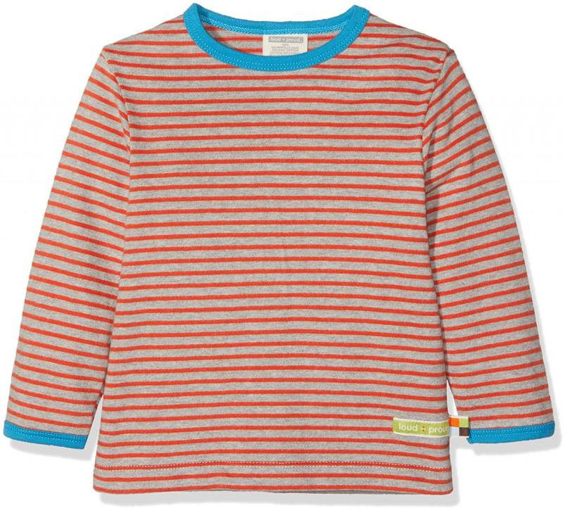 loud + proud Shirt Longsleeve unisex grau/orange von Loud und Proud