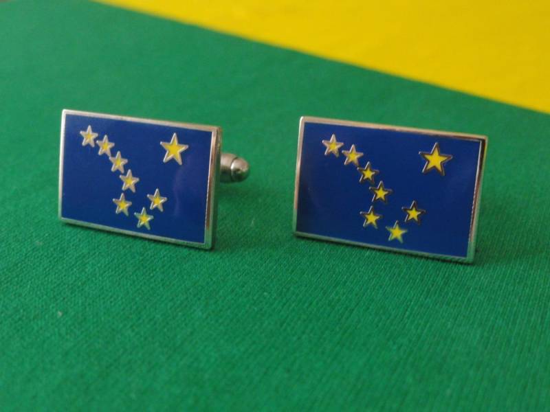 Alaskan Flag Manschettenknöpfe, Reversnadeln, Krawattenstangen, Ohrringe, Schmuck Und Accessoires von LoudCufflinks