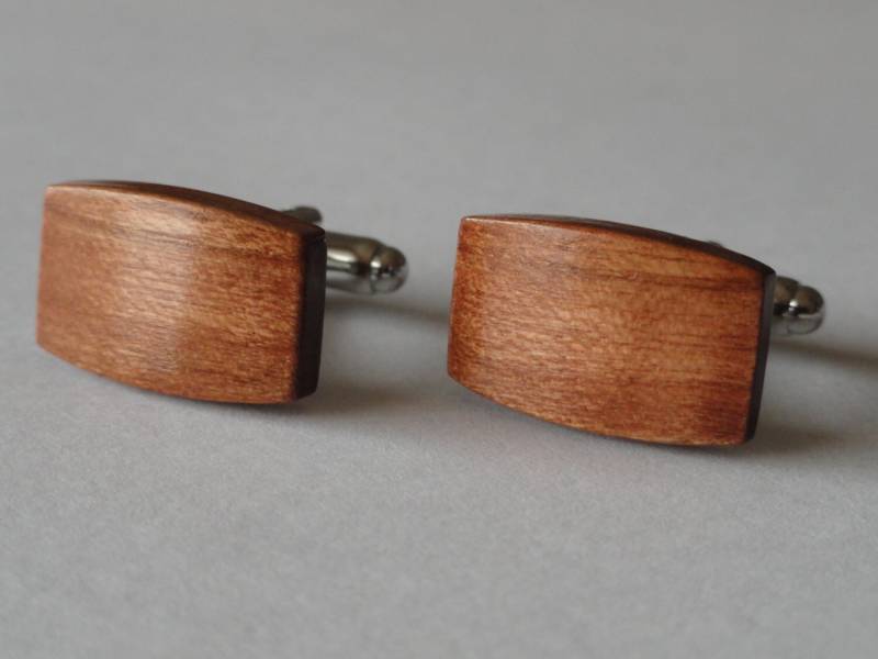 American Cherry Wood Manschettenknöpfe, Reversnadeln, Krawattenstangen, Ohrringe, Schmuck Und Accessoires von LoudCufflinks