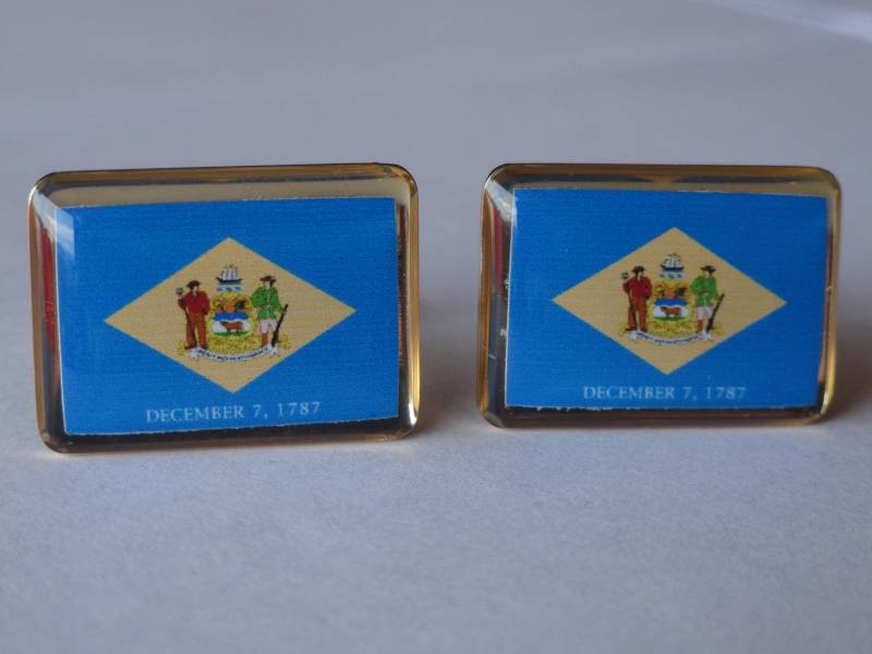 Delaware State Flag Manschettenknöpfe, Reversnadeln, Krawattenstangen, Ohrringe, Schmuck Und Accessoires von LoudCufflinks
