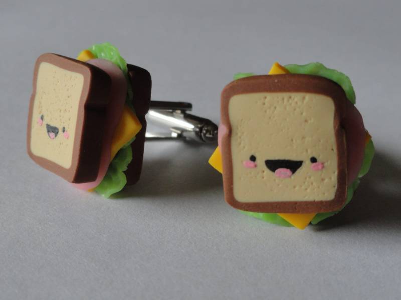 Fröhliche Sandwich Manschettenknöpfe, Reversnadeln, Krawattenstangen, Ohrringe, Schmuck Und Accessoires von LoudCufflinks